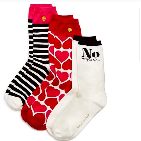 Kate Spade New York 3 pairs Heart Socks NWT - Picture 4 of 10
